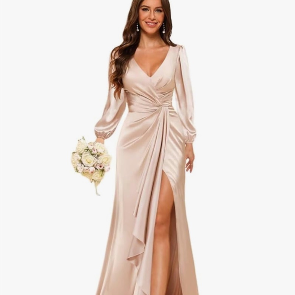 Elegant Champagne Evening Gown